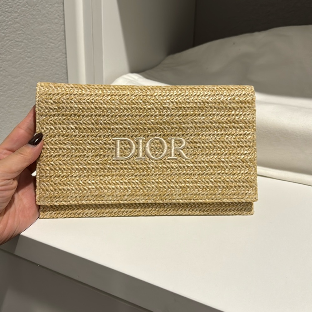 Dior raffia clutch bag